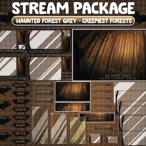 ANIMATED Twitch Overlay Stream Package / Orang Haunted Forest Twitch / Glowing Jungle / Scary Horror Eerily Forest / Creepy Enchanted Forest