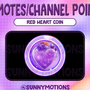 Purple Heart Twitch Coin Emotes / Channel Points / Kawaii / Cute Flower / Streamer Graphics / Gamer / Donation / Valentine Sub Bit Badge