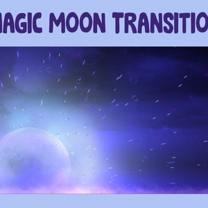 Magical Moon Space Stars Stinger Transition / Animated Twitch Scene Transition / Purple Blue Planet / Fantasy Galaxy Animated Twitch Overlay
