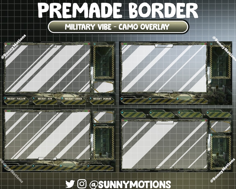 FULL ANIMATED Stream Package: Military Room Vibe, Green Camo Twitch Overlay, Military Uniform Train, Soldiers, Armed Forces At Wild Desert image 6