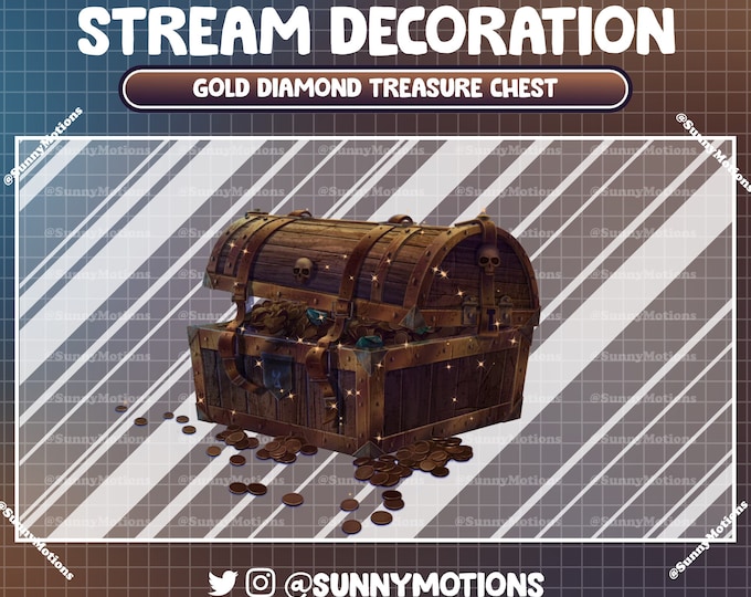 Animated Stream Decoration: Gold Coin Diamond Treasure Chest, Fantasy ...
