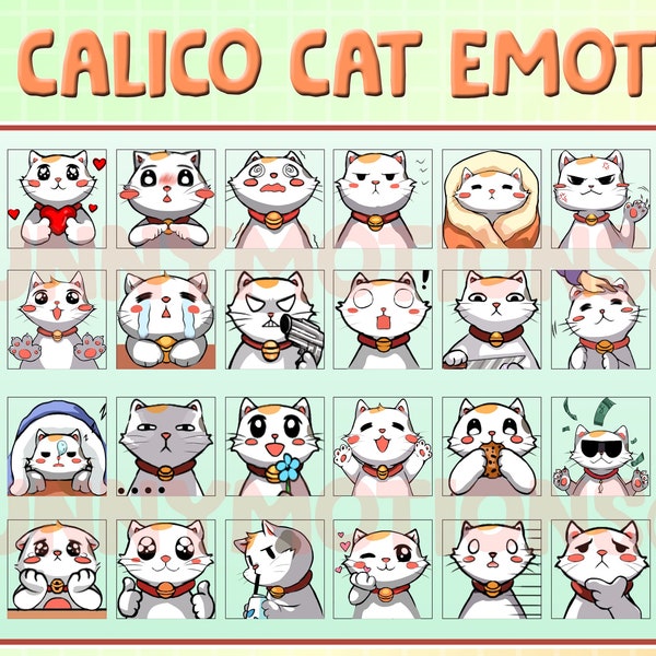 Kawai cat emote Etsy France