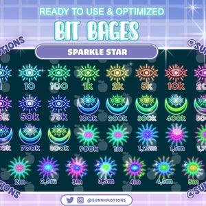 31 néons colorés, lune de tarot céleste, numéro de carte solaire, badges Twitch bits, yeux magiques effrayants arc-en-ciel, don de sorcellerie pour streamer