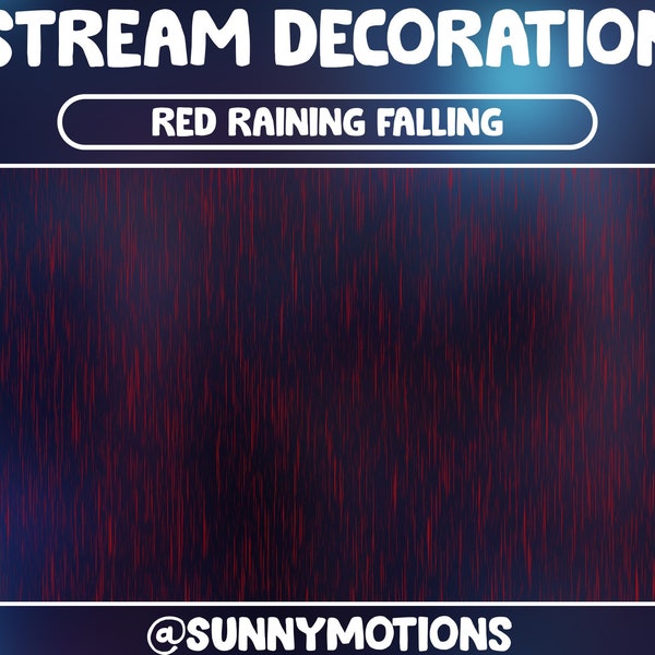 Animated Stream Decoration Red Halloween Raining Falling / Light Heavy Rainy / Kawaii Twitch Overlay / Weather Effect Natural Add-on Stream