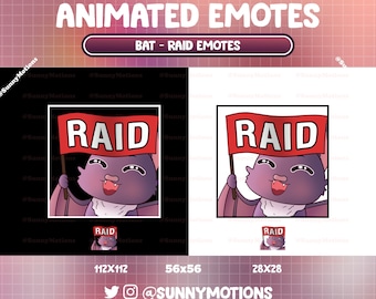 Animated RAID Bat Twitch, Discord Emotes, Kawaii Pastel Bat Fire, Halloween Emotes, Spooky Dracula, Witchy Stream Pet For Streamer