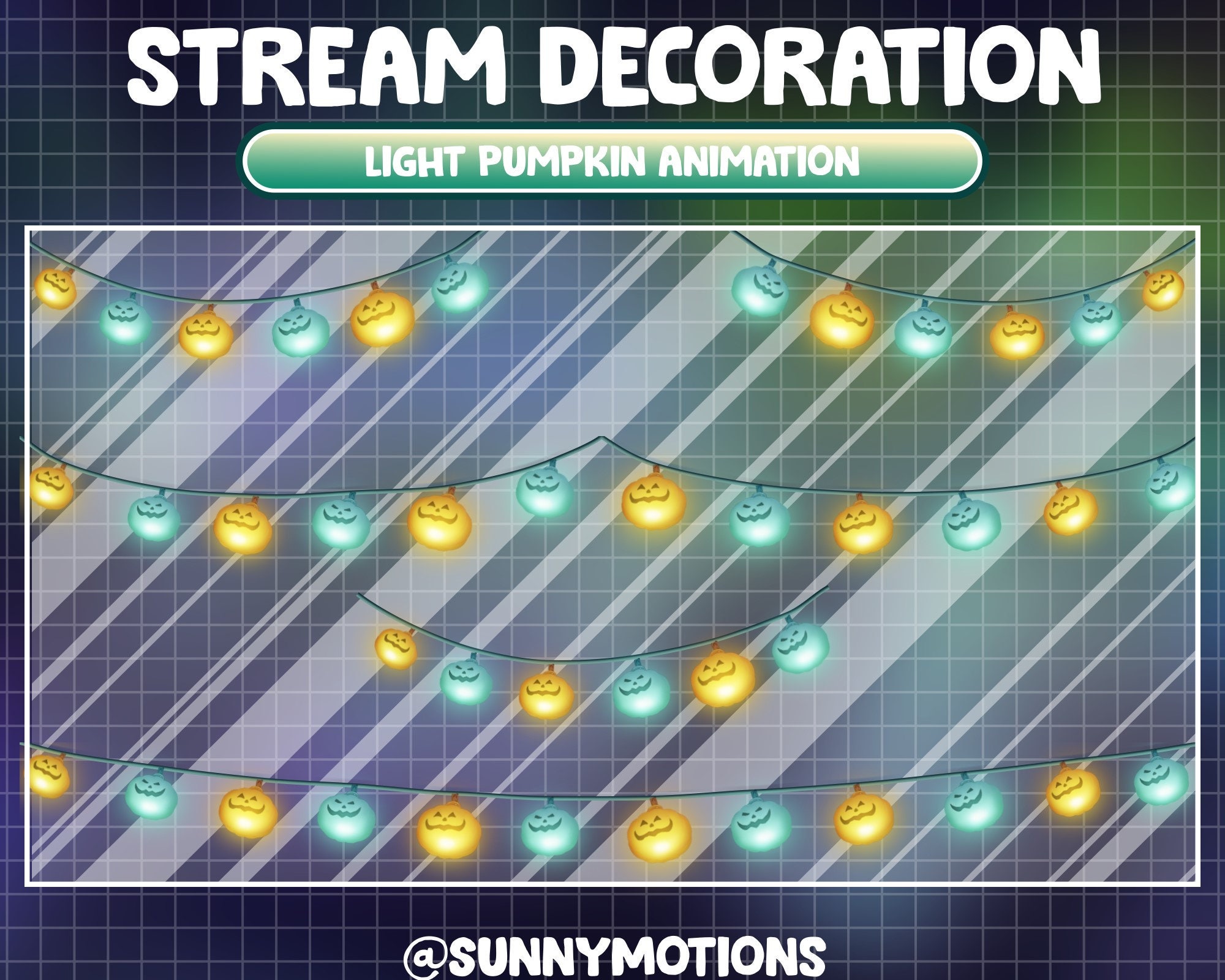 4 Animated Stream Decoration Flashing Aesthetic Yellow Pumpkin ...