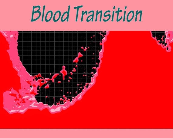 2x Animated Bloody Stinger Transition Bundle Set / Liquid Animated Twitch Scene Transition / Water Twitch Overlay / Stream Labs Widgets