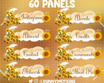 60 Kawaii Gelb Orange Honig Biene Auf Verträumten Wolke Twitch Panels, Minimal Ästhetisches Design, niedliches Insekt Cottagecore gemütlich Für Streamer Banner