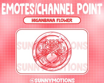 Higanbana Flower Twitch Coin Emotes / Channel Points / Kawaii, Cute Pastel / Streamer Graphic / Donation / Red Spider Lily Sub Bit Badges