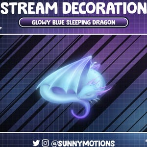 Animated Stream Decoration: Glowing Blue Galaxy Dragon Animation, Legendary Creature, Mythological Origin Addon Kawaii Dragon Twitch Overlay