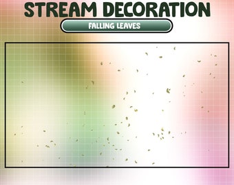 Animated Stream Decoration / Cute Cozy Theme / Magical Green Leaves Falling / Spring / Spirit Flower Petal / Kawaii Leaves Twitch Overlay