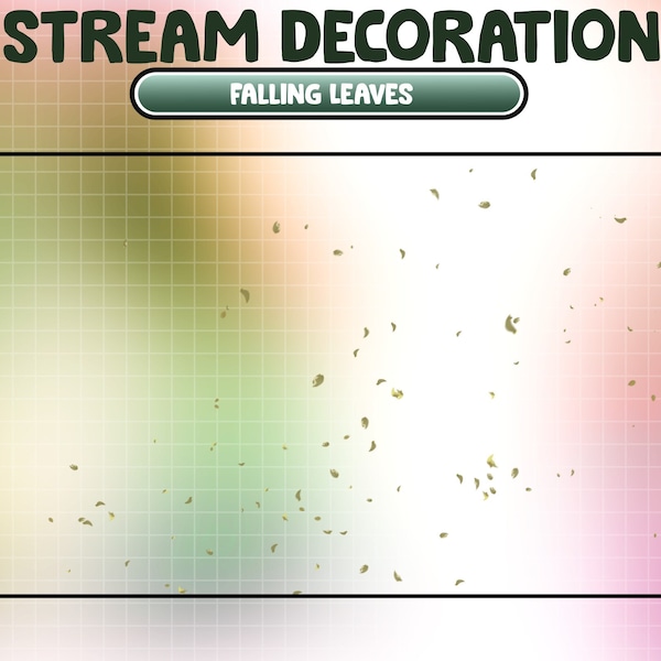 Animated Stream Decoration / Cute Cozy Theme / Magical Green Leaves Falling / Spring / Spirit Flower Petal / Kawaii Leaves Twitch Overlay