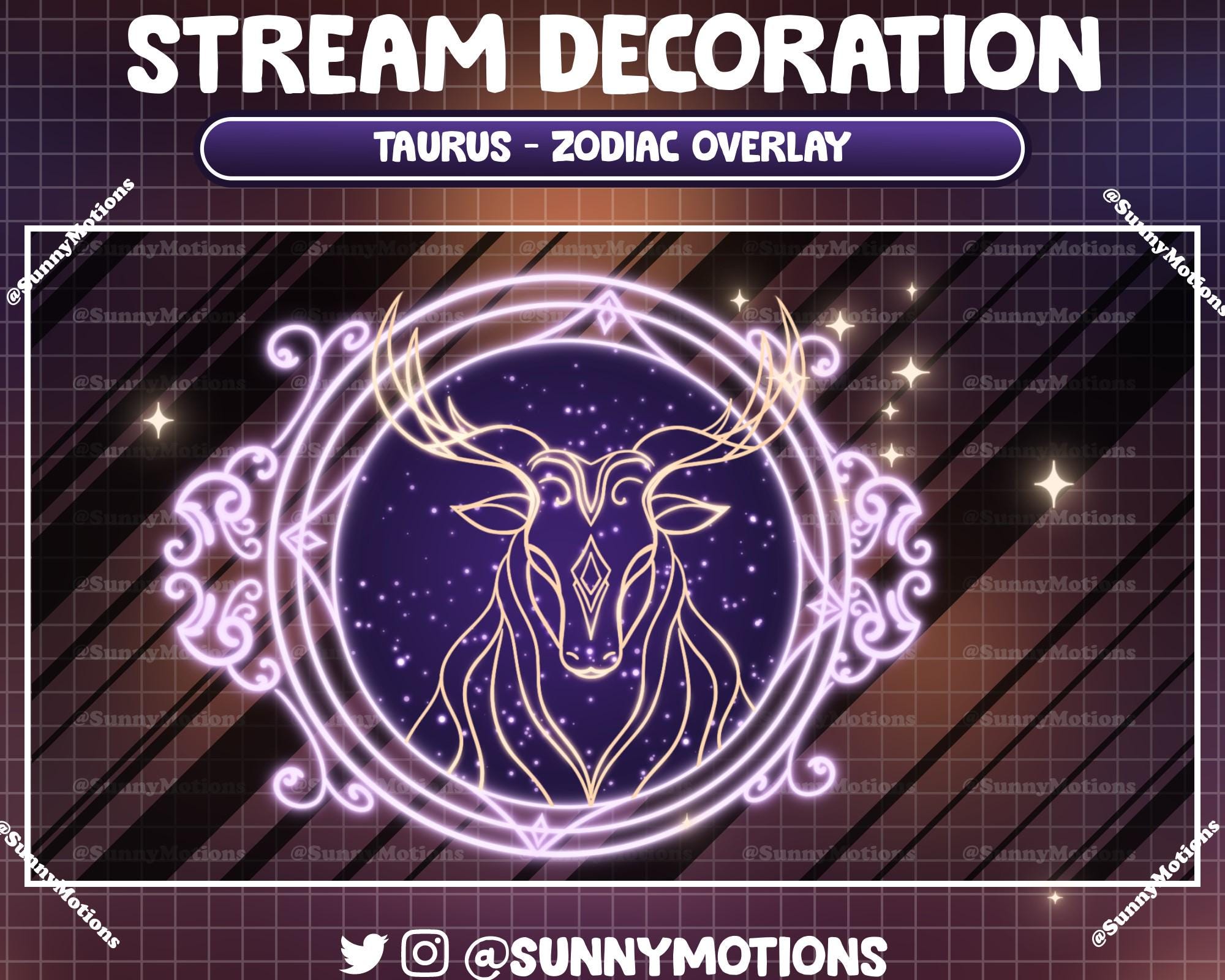 Taurus Sign Animation Animated Stream Decoration: Spirit Taurus Constellation Energy, Zodiac ...