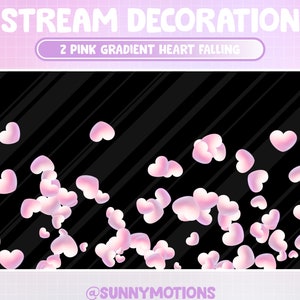 Animated Twitch Stream Decoration: Pastel Pink Heart Falling, Shooting / Cozy Aesthetic Valentine&#39;s Day / Sweet Love Add-on Overlay /Alerts