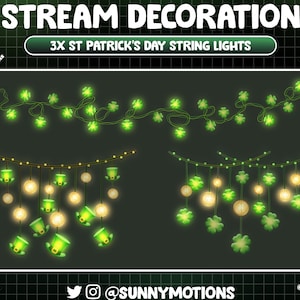 Peut inclure: Trois ensembles de guirlandes lumineuses vertes en forme de trèfle avec des lumières blanches. Les lumières sont enfilées sur une vigne verte avec des feuilles de trèfle. Les lumières sont parfaites pour les décorations de la Saint-Patrick.