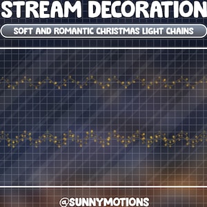 2x Animated Stream Decoration: Orange Warm Christmas Lights / Winter Cozy Aesthetic / Festive Holiday Twinkle Lights Chain / Twitch Overlay