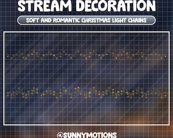 2x Geanimeerde Stream Decoratie: Oranje Warme Kerstverlichting / Winter Gezellig Esthetisch / Feestelijke Feestdagen Twinkle Lights Chain / Twitch Overlay