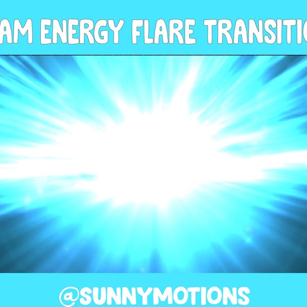 3x Beam Energy Flare Animated Stinger Transition / Magic Cartoon Twitch Scene Stinger / Extreme Bright Light Transition  / Explosion Space