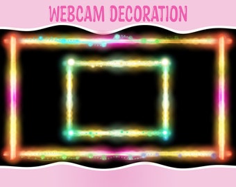 Twitch Camera Overlay Flair Decoration | Sparkle | Lights | Pastel | Trendy Cam | Animated Lights Webcam Overlay | ANIMATED Camera Border