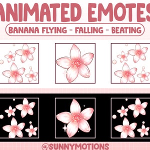アニメーション Twitch 絵文字 / パステル ピンクの桜 / 落ちる、叩く、叩く、雨が降る花の絵文字 / ストリーマー Discord 向けのかわいい絵文字