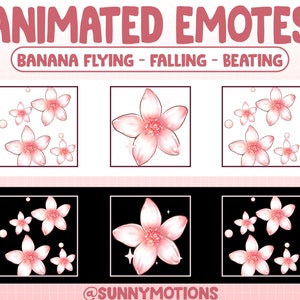 Animated Twitch Emotes / Pastel Pink Cherry Blossom / Falling, Beating, Pounding, Raining Flower Emoji / Cute Emotes For Streamer Discord