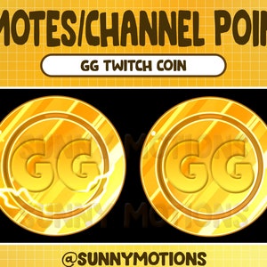 Twitch Gold GG Coin Emotes / Channel Points / Kawaii / Money Coin / Pastel / Streamer Graphics / Gamer / Star / GG Coin Sub Bit Badges