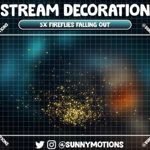 Animated Twinkle Sparkles Particles Falling Out Twitch Overlay, Colorful Glowing Dust, Fairy Fireflies, Firework Fireplace Stream Decoration