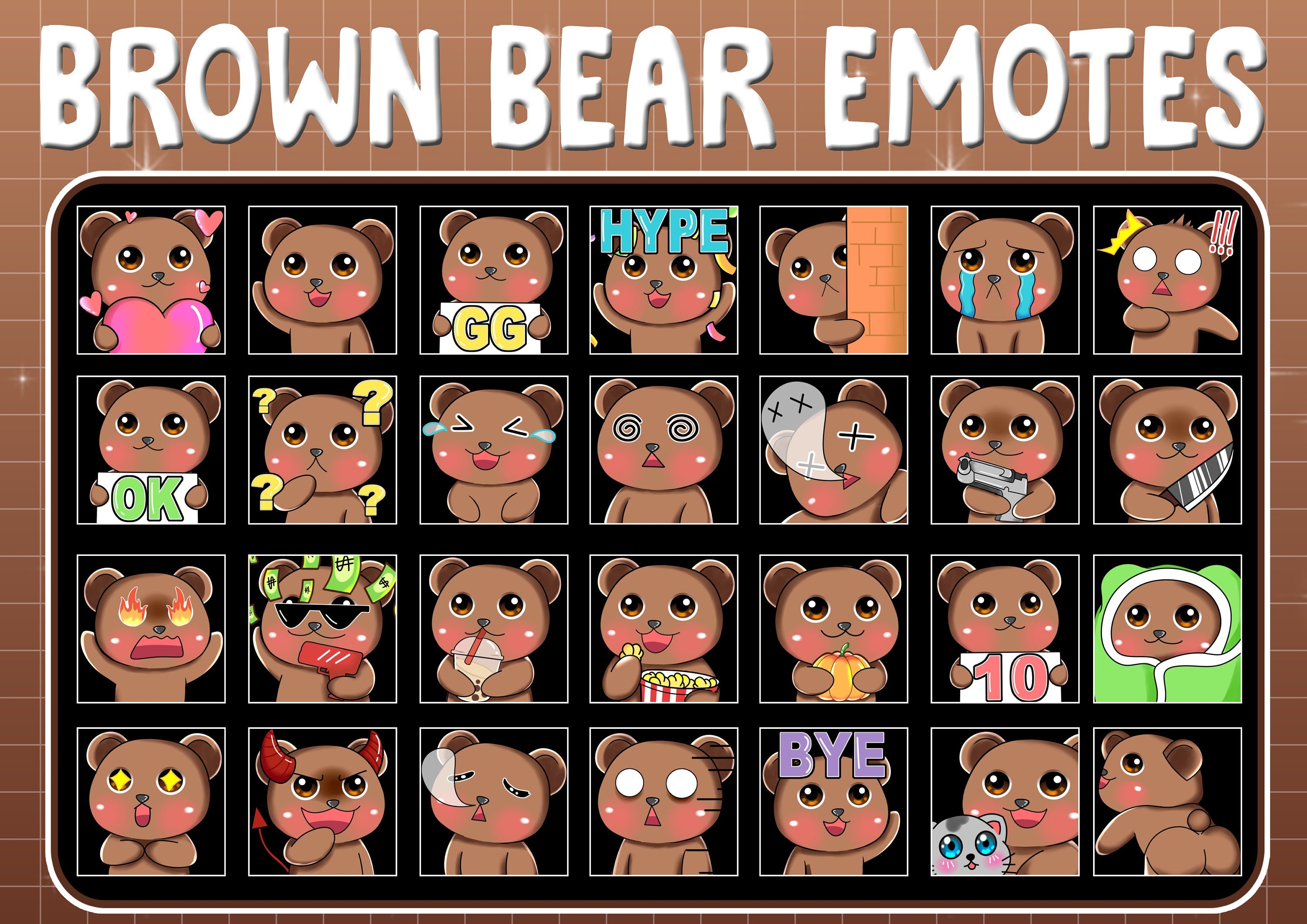 Cute Chibi Twitch discord Emotes for Streamer by priambodoagung on