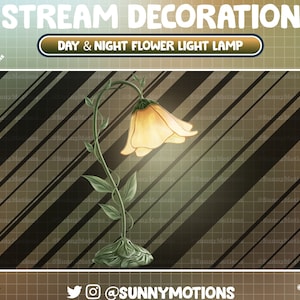 4 Animerade strömdekorationer: Estetisk vintageblommande bordslampa, Light Lover skrivbordstillägg, Sovrumsspel PC-uppsättning Rum Twitch-överlägg