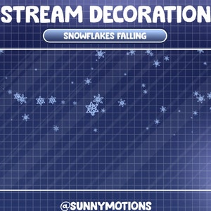 Decoración de transmisión animada Copos de nieve cayendo / Superposición acogedora de Twitch / Noche mágica de invierno estrellada / Navidad estética de baja fidelidad / Temporada navideña