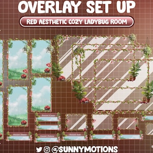 ANIMATED Twitch Overlay Stream Package: Red Aesthetic Day Spring, Lo-fi ...
