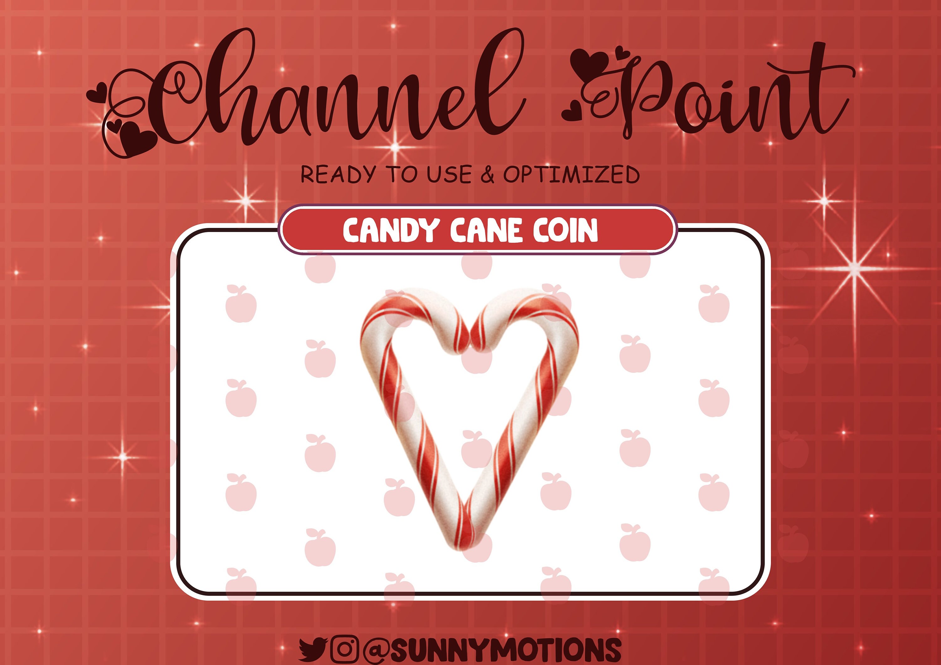 Sweet Candy Cane Twitch Emotes, Cute Stream Channel Points, Kawaii ...