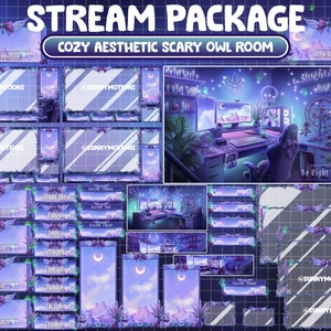 ANIMATIERTES Twitch Overlay Paket: Blau-Grüne Pflanzenzimmer, Phasmophobie & Suchtmitteldealer Haus, Weedblatt Voodoo Puppe, Tarot Karte
