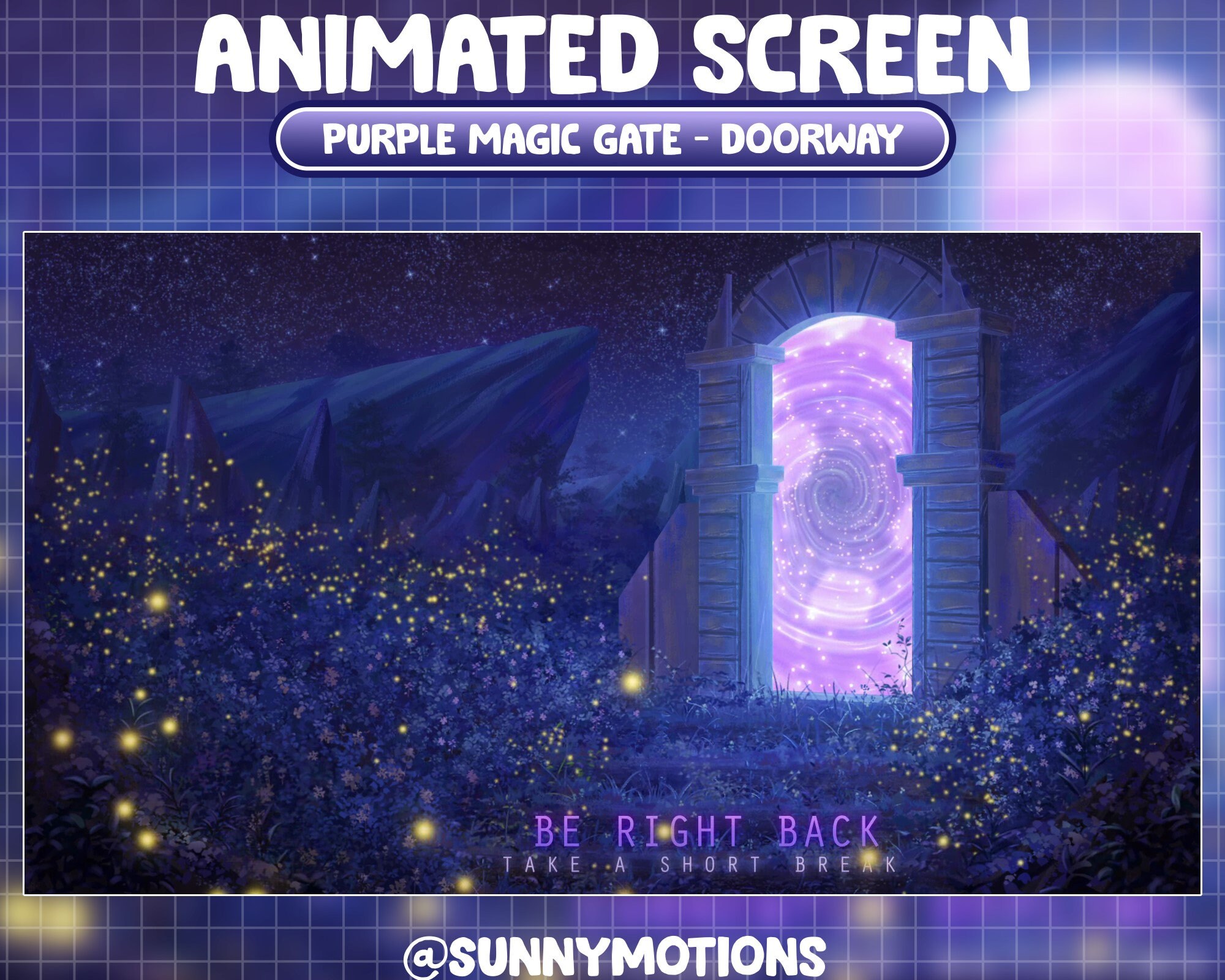 ANIMATED Twitch Overlay Stream Package: Purple Magical Gate / Fantasy ...