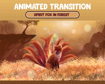 Spirit Nine Tailed Orange Fox In Spirit Forest Twitch Stream Stinger Transition / Scene Transition / Phase Transition / Simple Clean Overlay