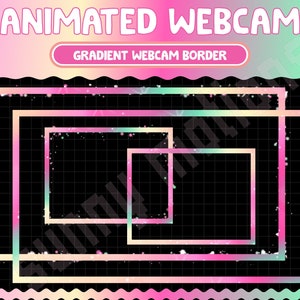 8x ANIMATED Twitch Dreamy Rainbow Sky Iridescent Webcam Border Frame / Stream Graphics / Kawaii / Streamer / Sparkle / Pastel / Aesthetic