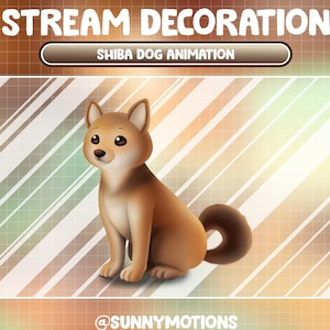 Animated Stream Decoration Animal Soft Plushy Toy / Aesthetic Shiba Inu Dog / Hunting Dog / Ancient Japan Puppy Add-on Kawaii Twitch Overlay
