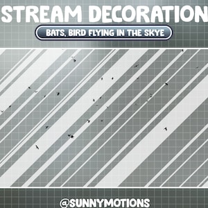 Decoración animada de transmisión de superposición de Twitch: Pájaro volador, Cuervo, Cuervo, Murciélagos / Mosca de bandada de pájaros Lofi / Estética gótica Kawaii / Complemento de Halloween