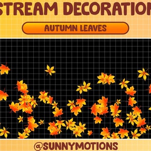 3x Animated Stream Decoration Autumn Leaves Confetti Shooting / Maple leaves / Fall Season / Celebrate Anniversary / Halloween Twitch Add on