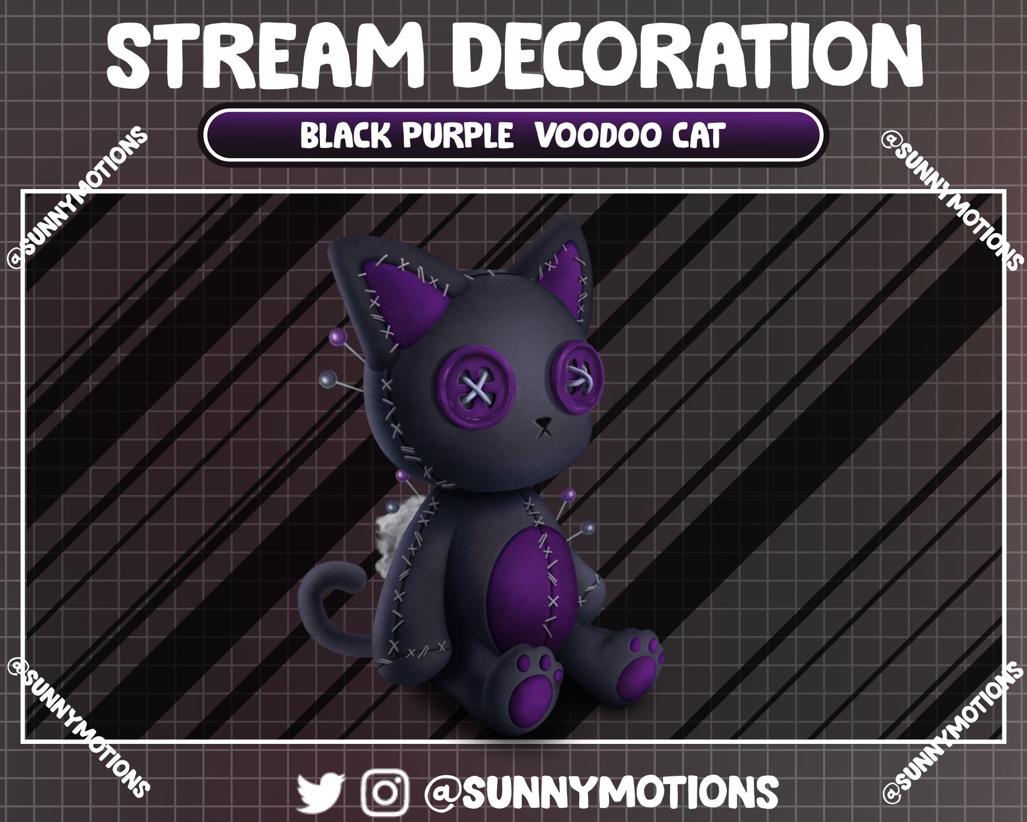 紫音様✨専用❣️可愛いハロウィン猫ちゃん✨ Animated Stream Decoration Animal Soft Plushy Toy / Lofi
