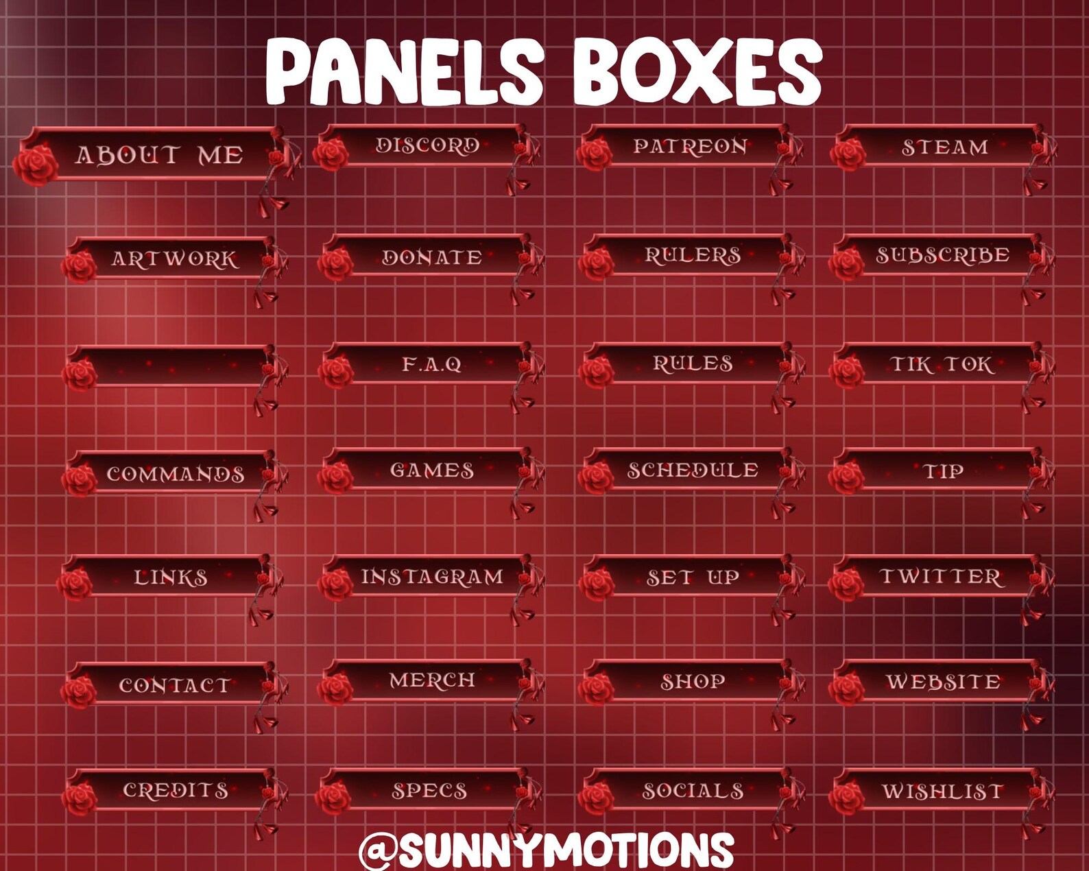 Table Weapons Overlay ANIMATED Twitch Overlay Stream Package: Crimson Katana & Roses Flowers ...