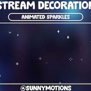 Decoración de transmisión animada Destellos brillantes / Estrella en el cielo nocturno / Luz de estilo / Superposición de Twitch Kawaii / Transmisión adicional natural con efecto centelleante