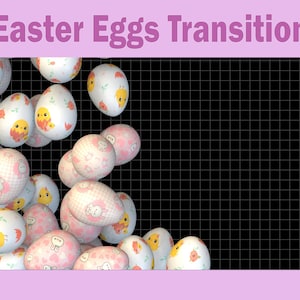 4x Pink Easter Eggs Animated Twitch Stinger Transition / Bunny Rabbit Transition / Stream Graphics / Streamer / Kawaii Animal / Blue Pastel