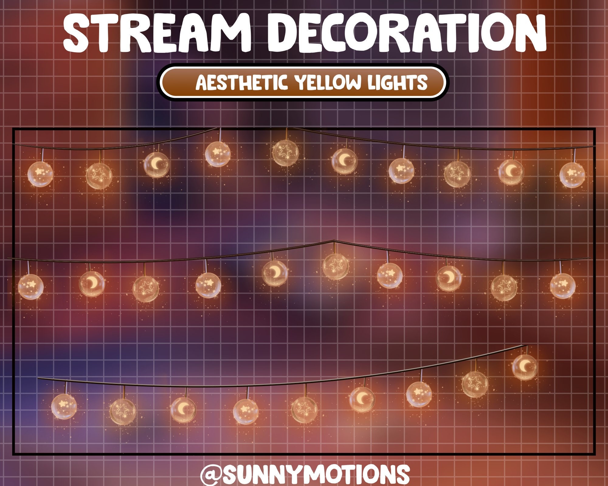 4 Animated Stream Decoration Flashing Aesthetic Yellow Lights - Etsy