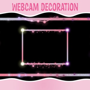 Twitch カメラオーバーレイ フレアデコレーション | スパークル | ライト | パステル | ピンクピーチ | アニメーションライト ウェブカメラオーバーレイ | アニメーションカメラボーダー