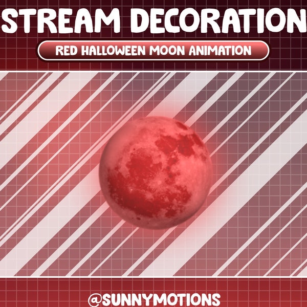 Animated Twitch Stream Decoration: Aesthetic Red Halloween Moon / Gothic Celestial / Witchy Galaxy Blood Space Add-on Overlay / Solar System