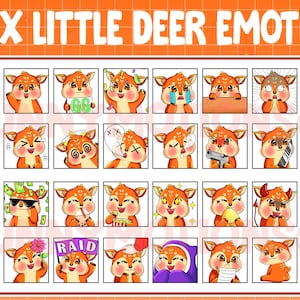 Kawaii Little Deer Twitch Discord Emotes / Xmas Animal Emoji / Subscriber / Loyalty Sub Bit Badges / Channel Points / Christmas Deer Bundle