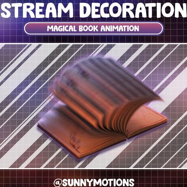 Animated Twitch Stream Decoration: Purple Orange Magical Witchy Flip Book / Aesthetic Spooky Galaxy World / Rosemary Add-on Kawaii Overlay
