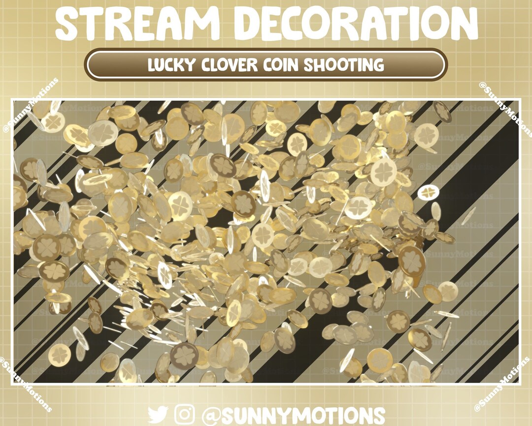 Animated Stream Decoration: Lucky Clover Leaf Gold Coin Shooting ...
