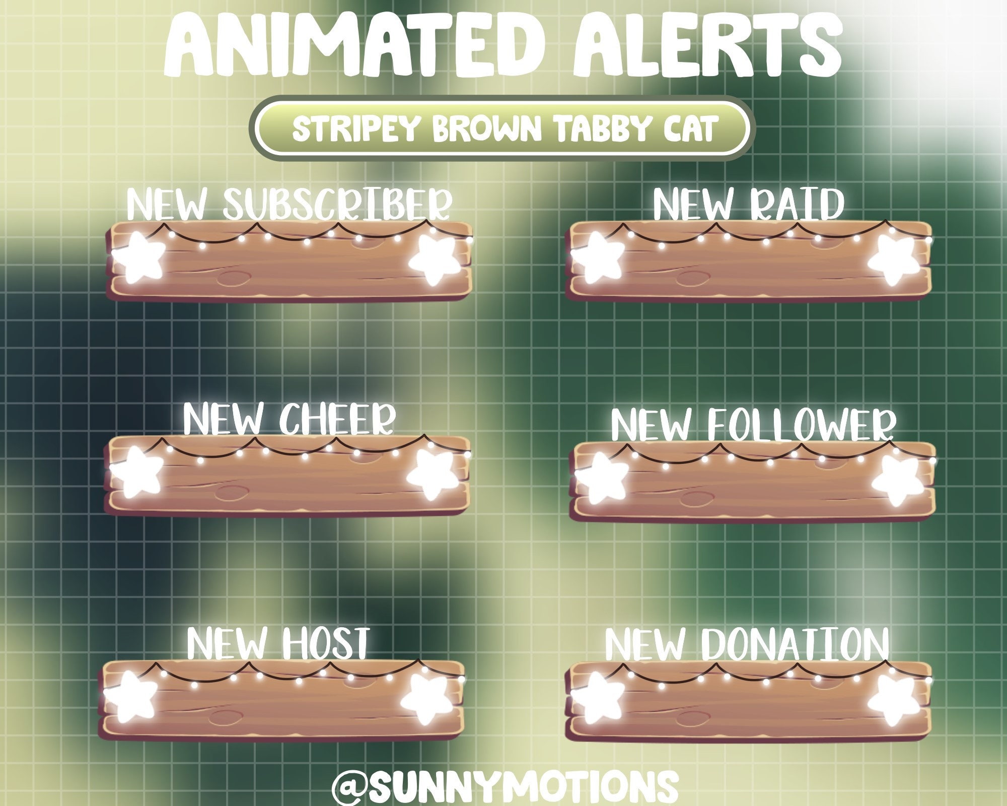 FULL ANIMATED Twitch Stream Package / Cute Dark Dreamy Kitty in Warm ...